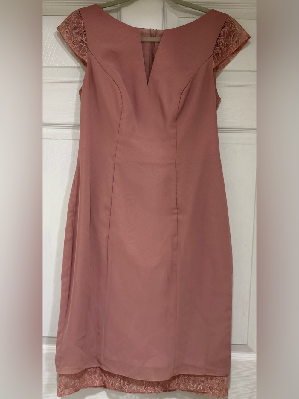 Azazie Dusty Rose Midi Sheath Dress